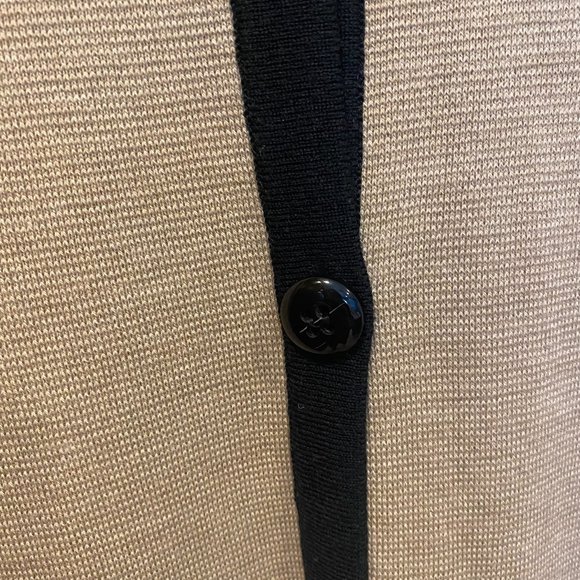 Ann Taylor Contrast Trim Longline Cardigan Black Tan Size XS - Picture 6 of 11